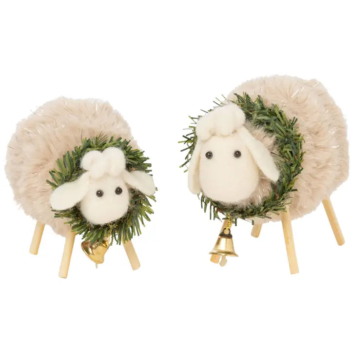 Plush Sheep Tabletop Decor Set of 2