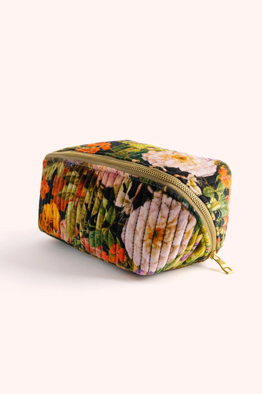 Quilted Make Up Bag Midnight Posy