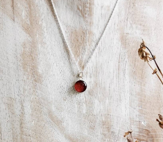 Red Tulip sterling silver necklace