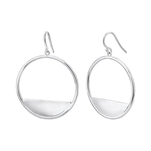 Round Reflecting Sterling Silver Earrings
