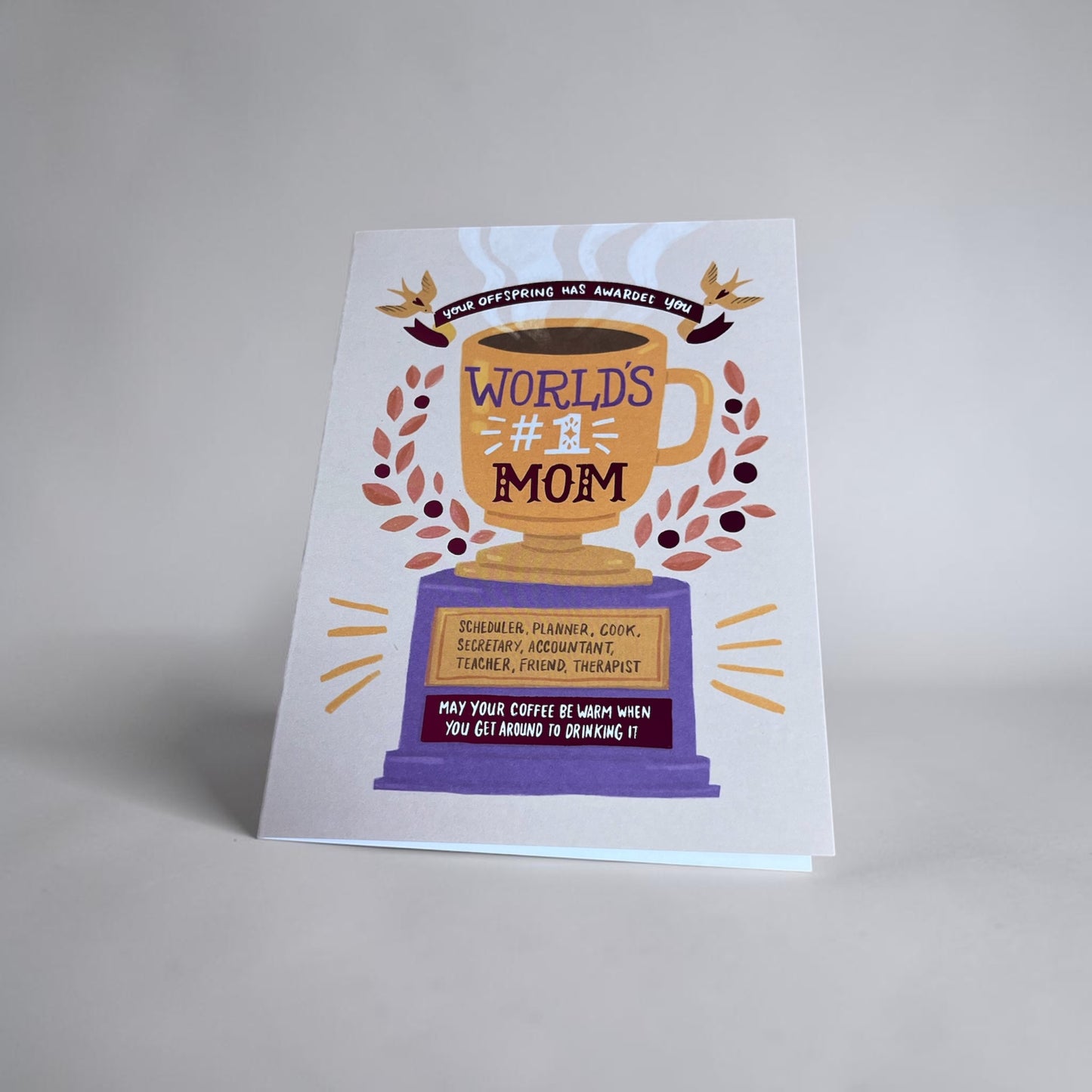 No 1 Mom Trophy - Mother's Day Card