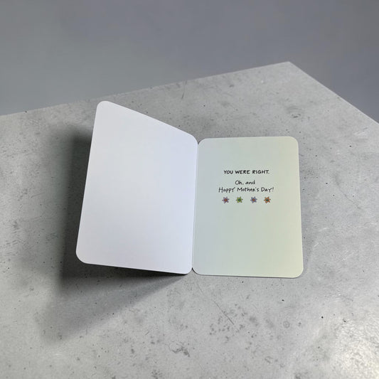 Your Were Right Frame (From Daughter) - Mother's Day Card