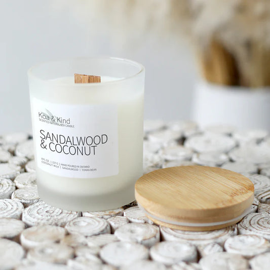 Sandalwood & Coconut Scented Soy Candle