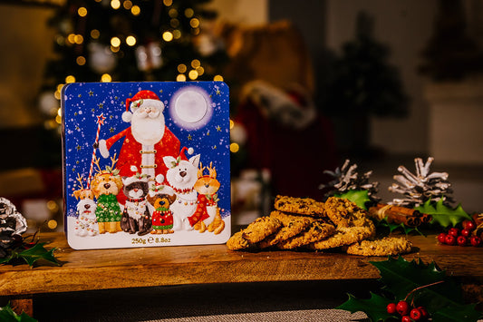 Santa, Cat, Dog Biscuit Tin