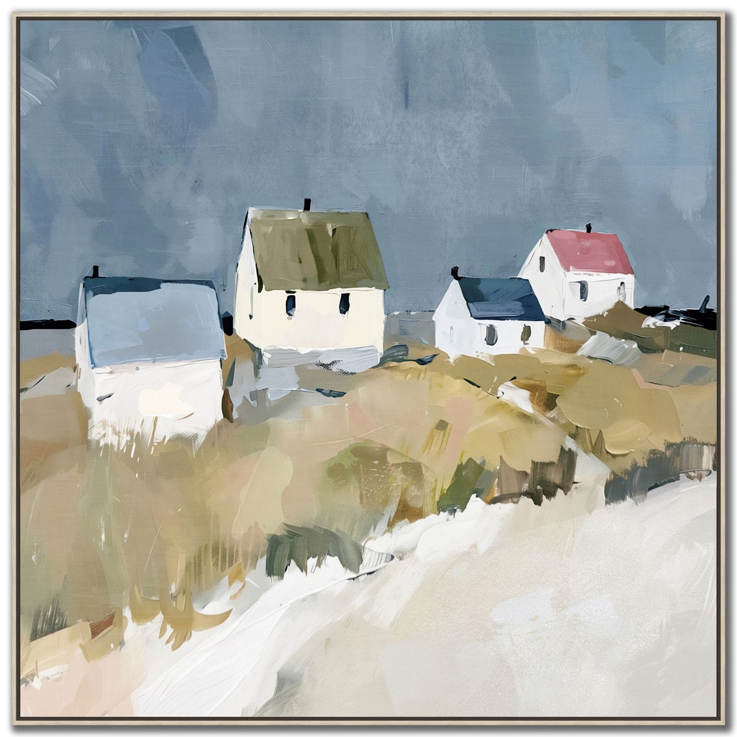 Seaside Cottages I & II Framed Artwork Bundle