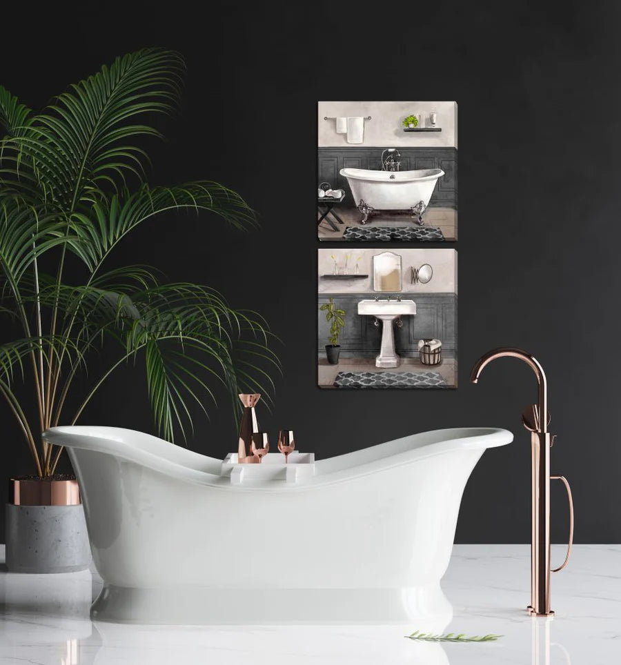 Serene Bathroom Set of 2 Canvas Artwork