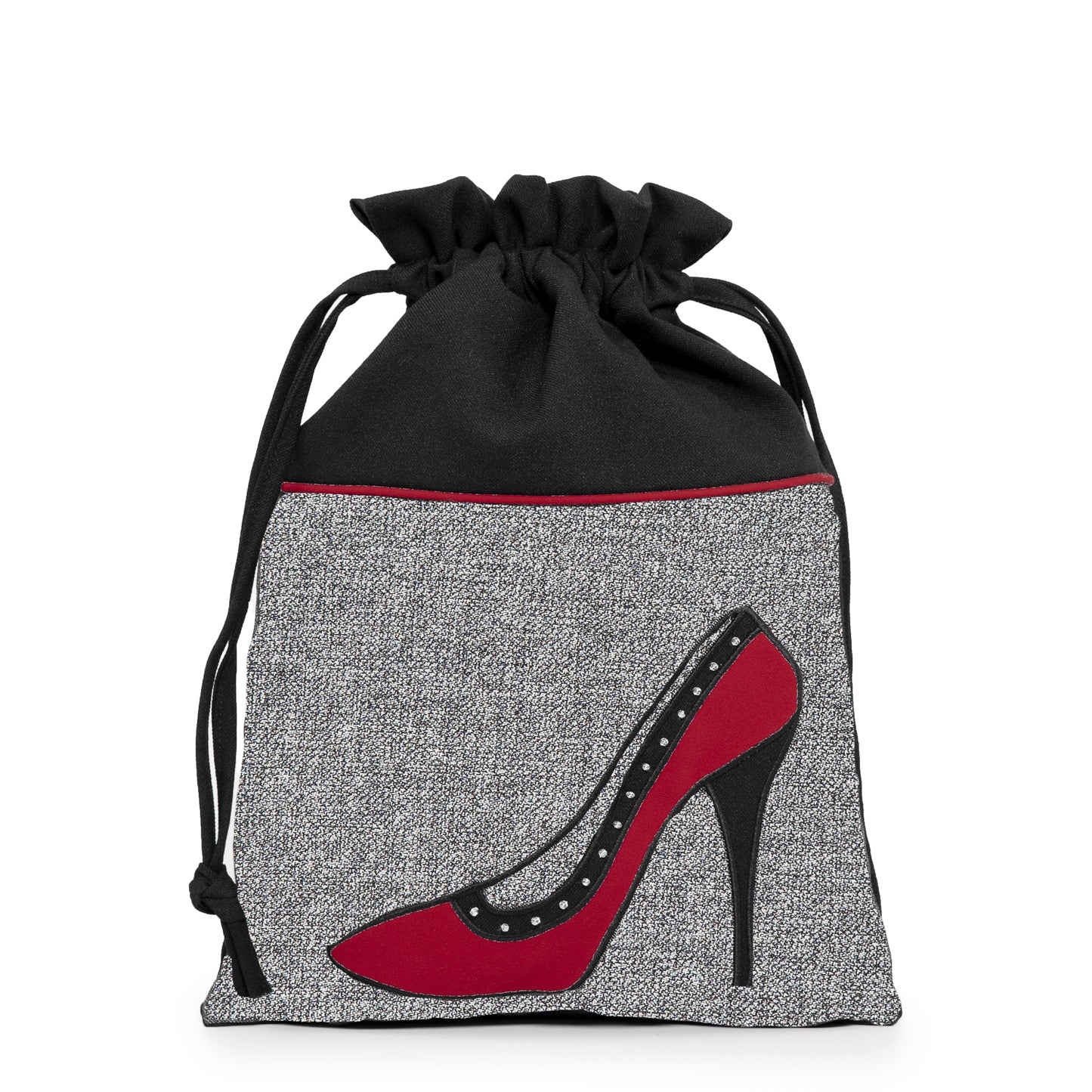 Shoe Bag with Studded High Heel