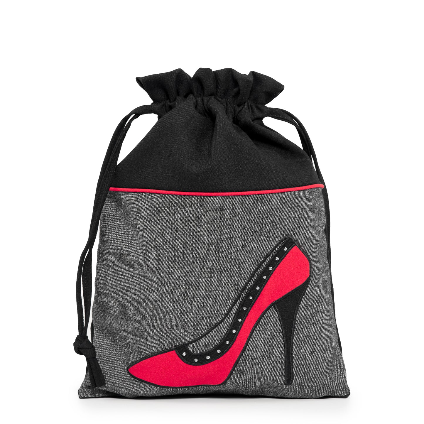 Shoe Bag with Studded High Heel