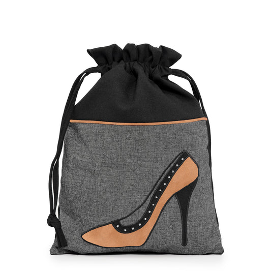 Shoe Bag with Studded High Heel