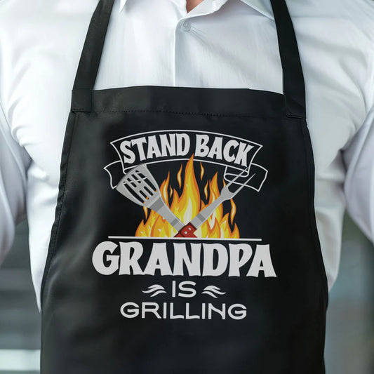 Stand Back Grandpa is Grilling Apron