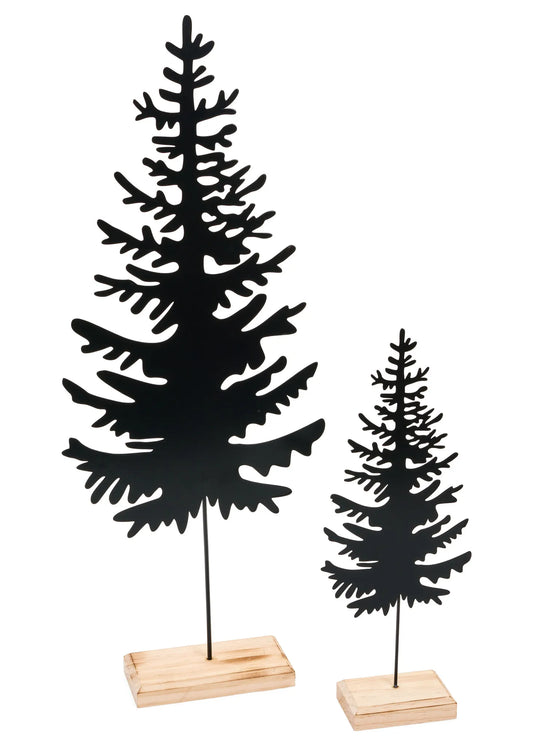 Large Black & Natural Iron and Wood Decorative Tree
