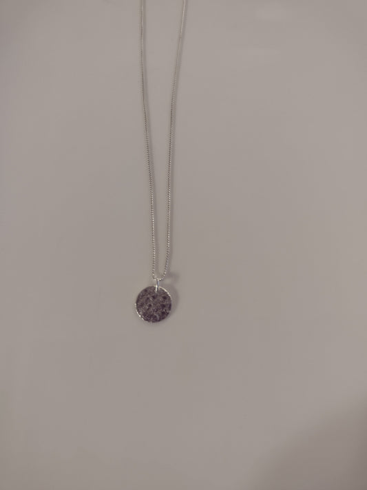 Textured Satin Disc Necklace