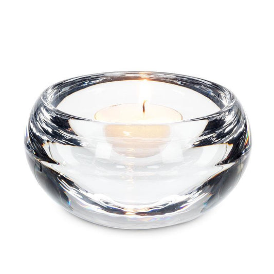 Thick Glass Heavy Base Low Bowl