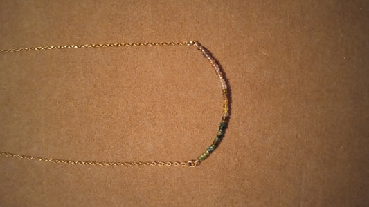 Watermelon Tourmaline Necklace Gold Filled