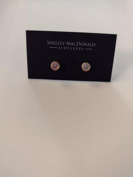 White Topaz Gold Filled Stud earrings