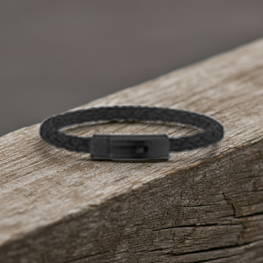 Bracelet en cuir noir