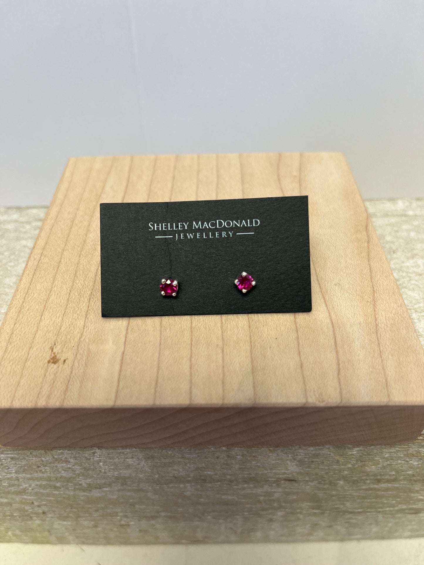 Gemstone Stud Earrings Sterling Silver - Handmade in Canada