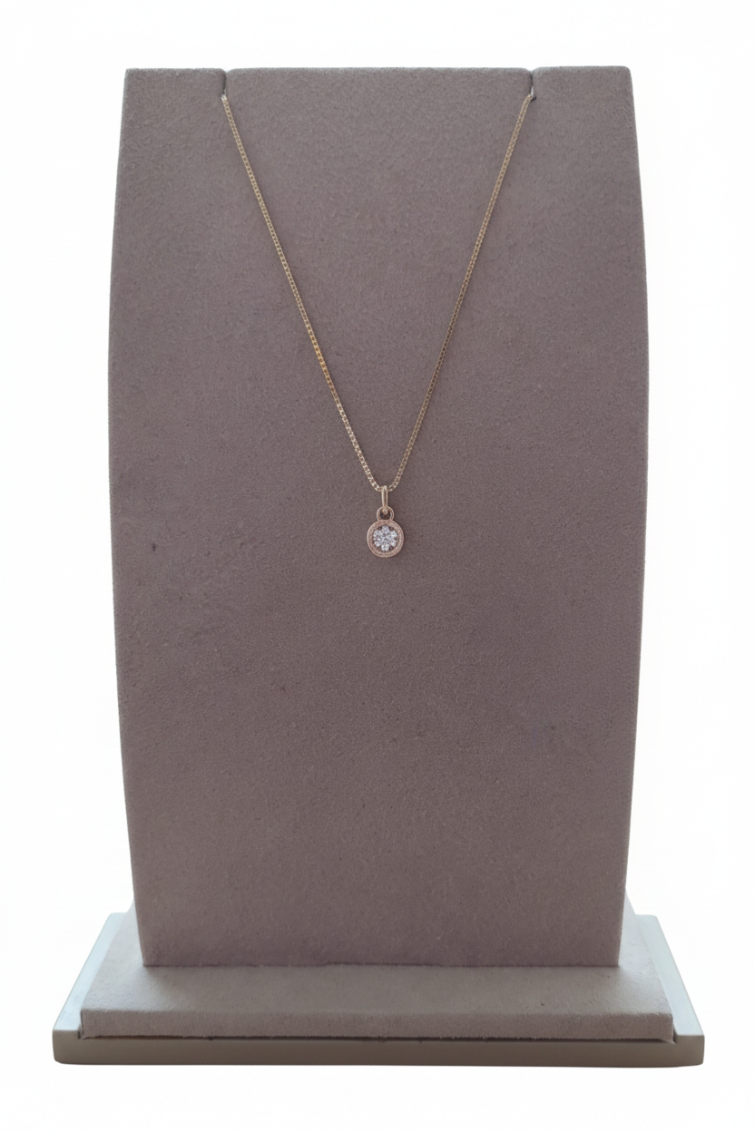 Gold Filled Pavé Circle Necklace