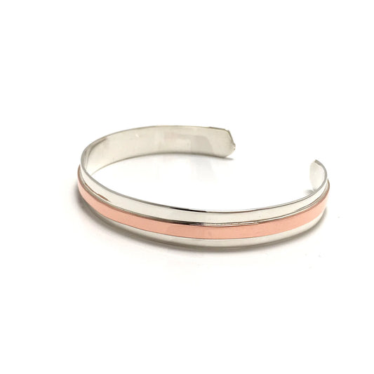 Silver and Copper Line Bracelet