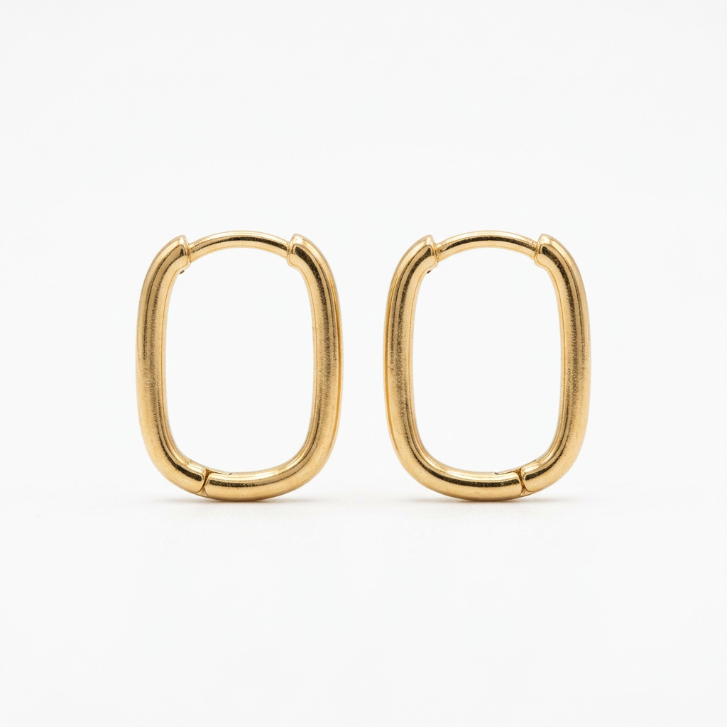 Gold Filled Ovate Pave Hoops