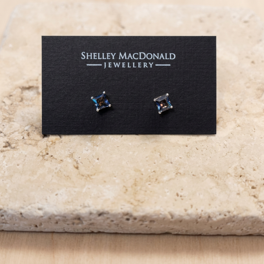 Mystic Topaz Square Stud Earrings