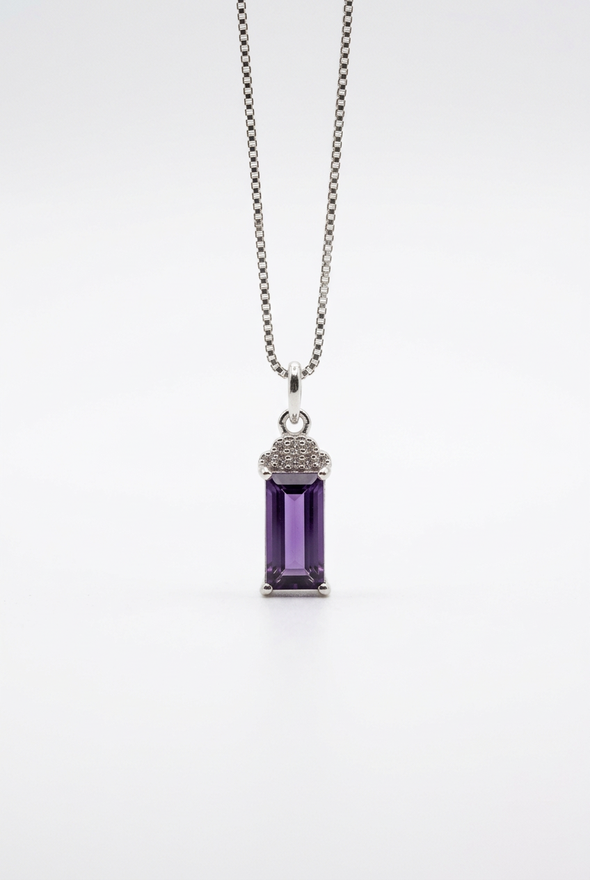 Amethyst Baguette Necklace