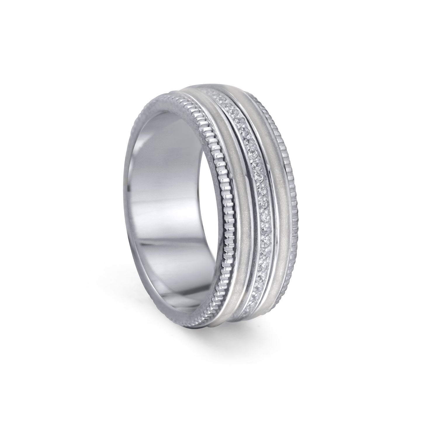 Solace Meditation Ring 13mm Sterling Silver - Textured Spinner