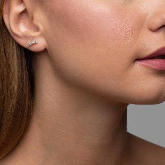 Antler Stud Earrings Small - Sterling Silver by Mimi & Marge