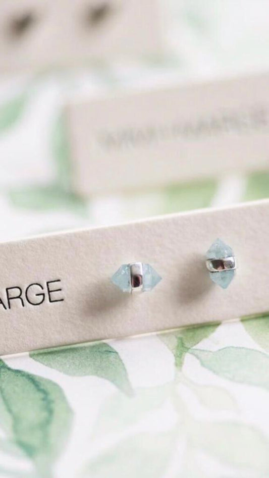 Aigue-marine avec boucles d'oreilles en argent