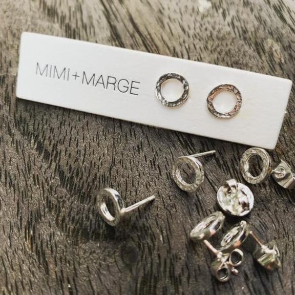 Hand Hammered Circle Stud Earring