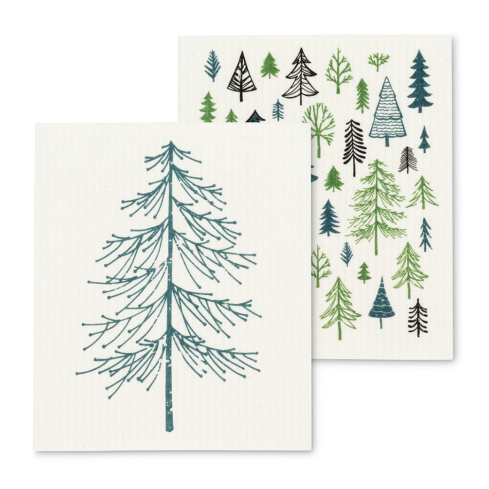 Allover Trees Dishcloths set of 2
