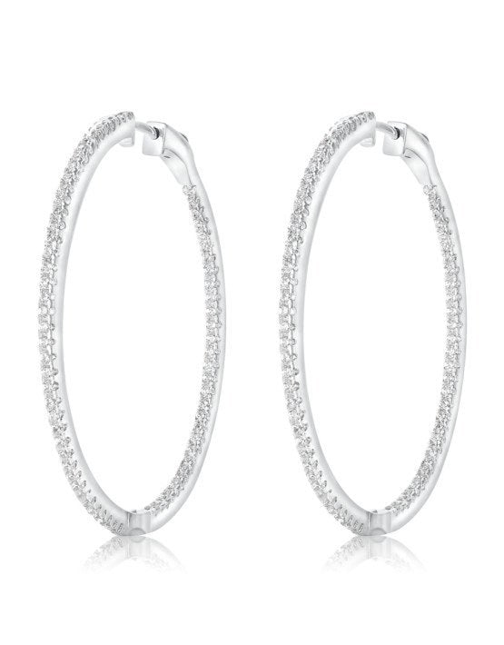 925 Hoop Earrings w/white CZ