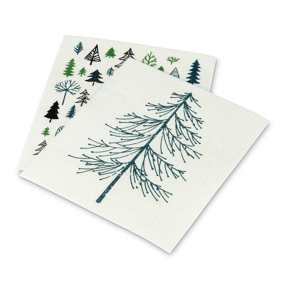 Allover Trees Dishcloths set of 2