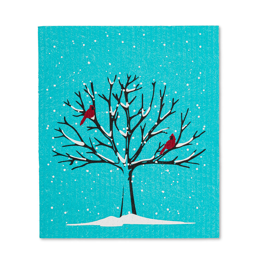 Cardinal & Tree Dishcloths set/2