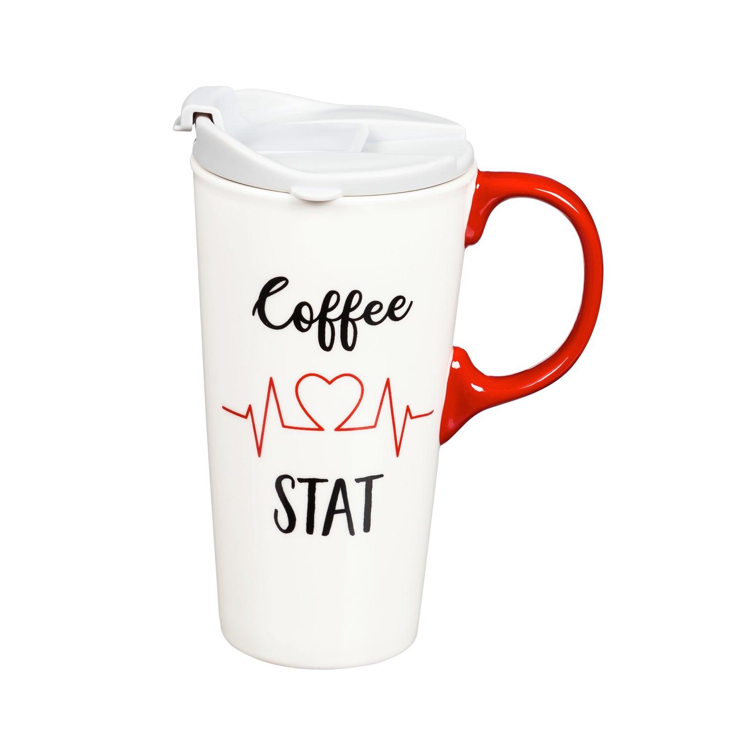 Coffee Stat Ceramic Travel Mug