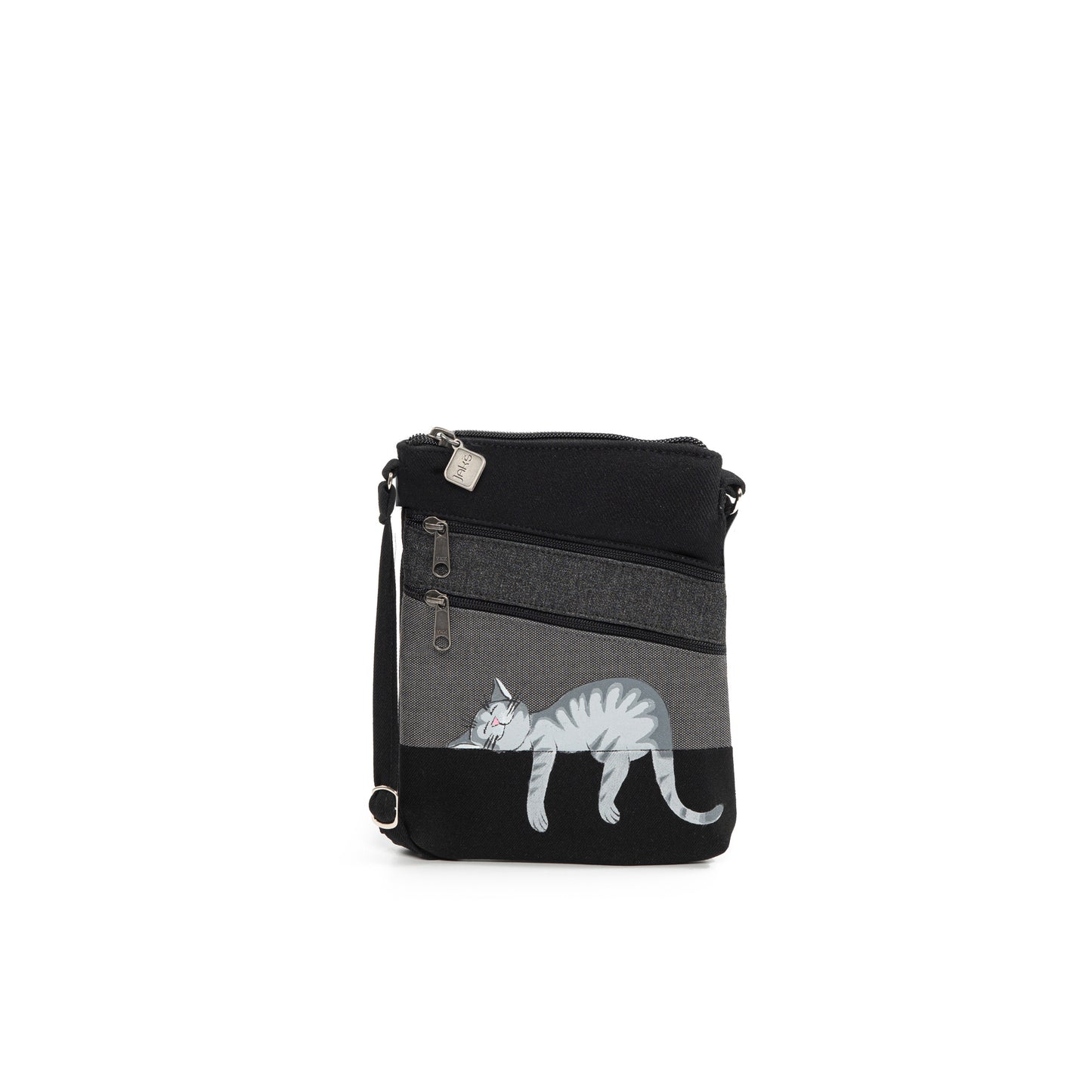 Grab and Go Bag with Lounging Cat Black