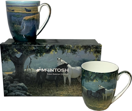 Lot de 2 mugs Bateman Chevaux