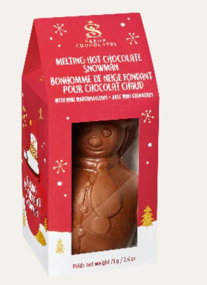 Melting Hot Chocolate Snowman with mini marshmallows