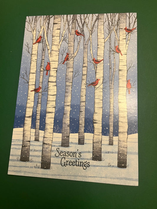 Cardinaux colorés Carte de vœux