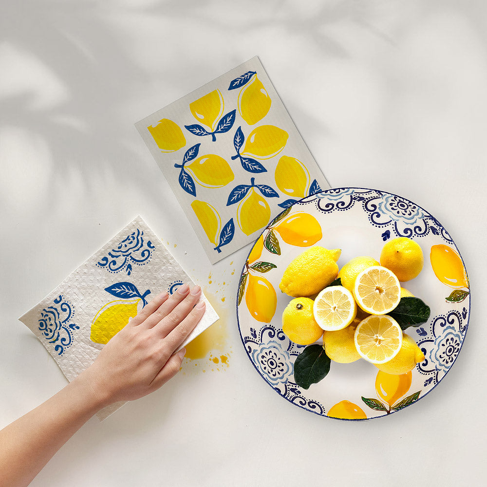 Sorrento Lemon Dishcloths set/2