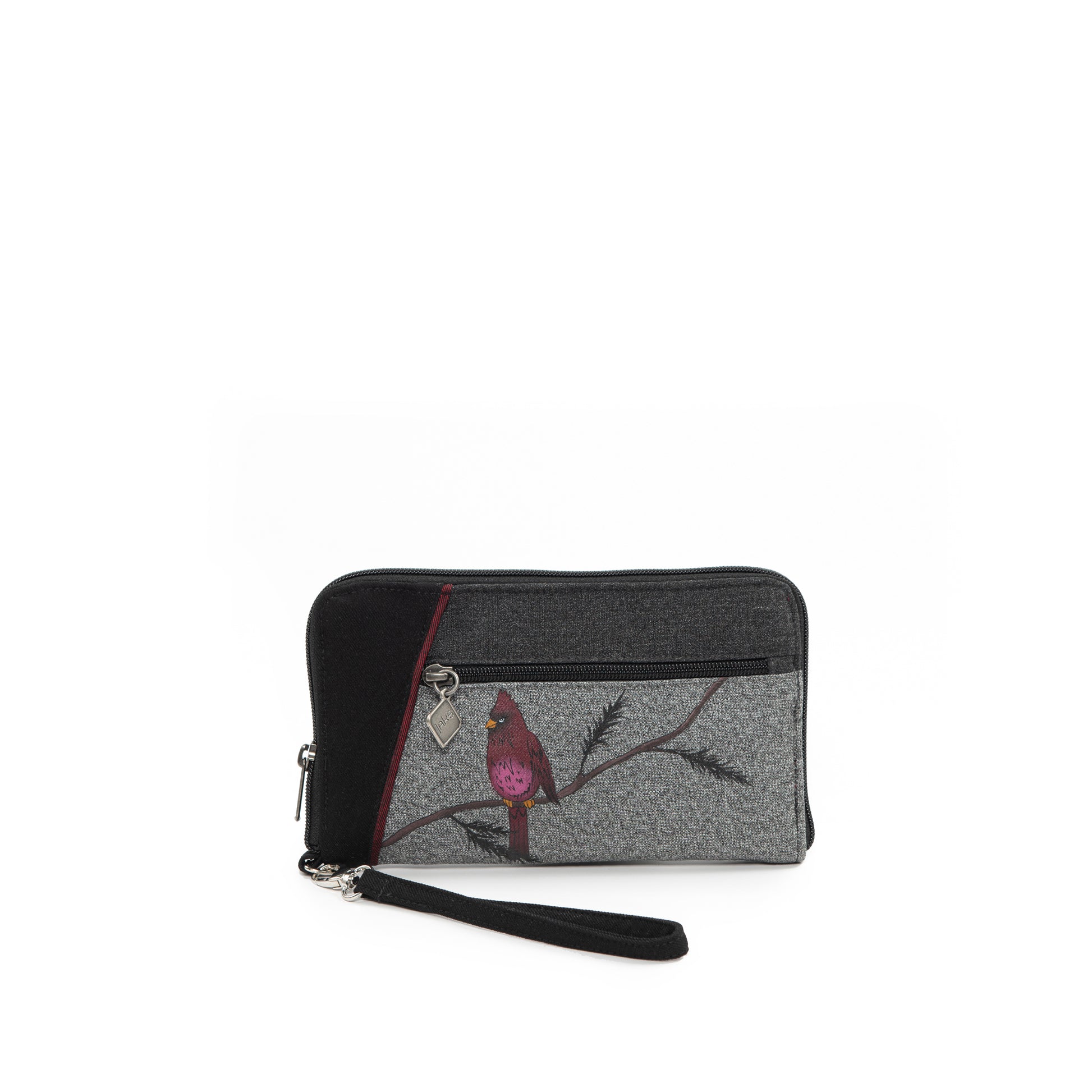 Wallet Purse with Cardinal on Branch Burgundy