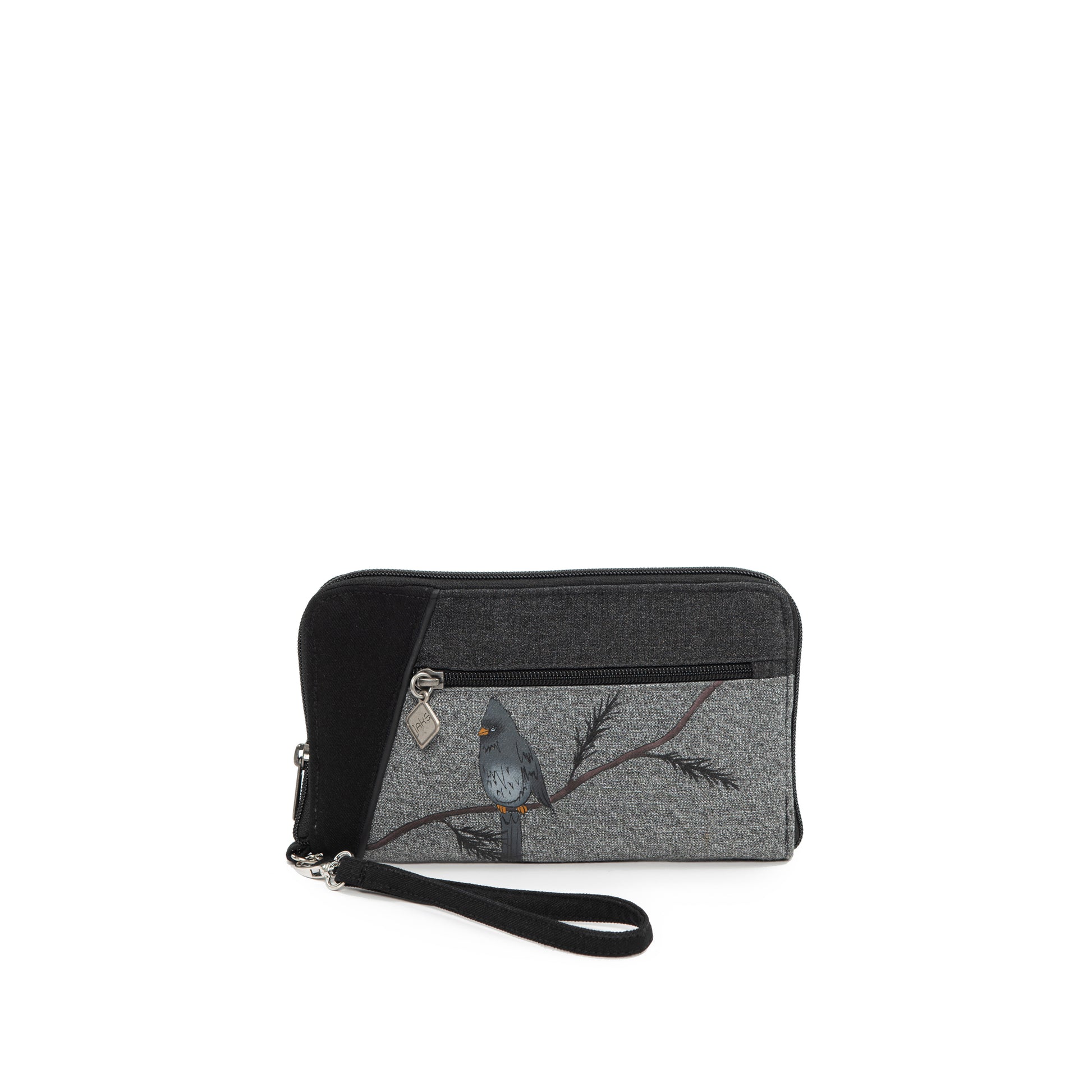 Wallet Purse with Cardinal on Branch Grey