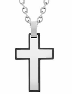 Black Steel Cross Pendant