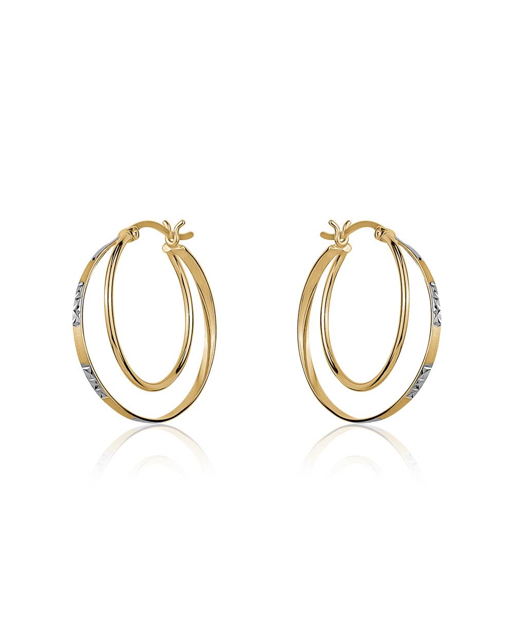 Cross Hoops with Gold plating