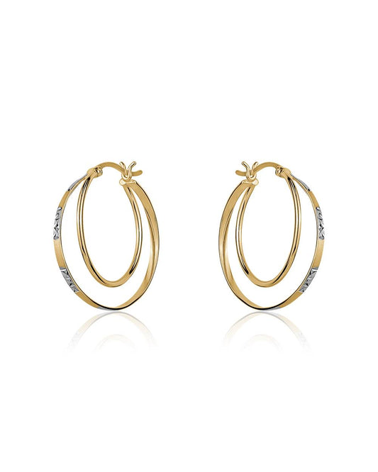 Cross Hoops with Gold plating