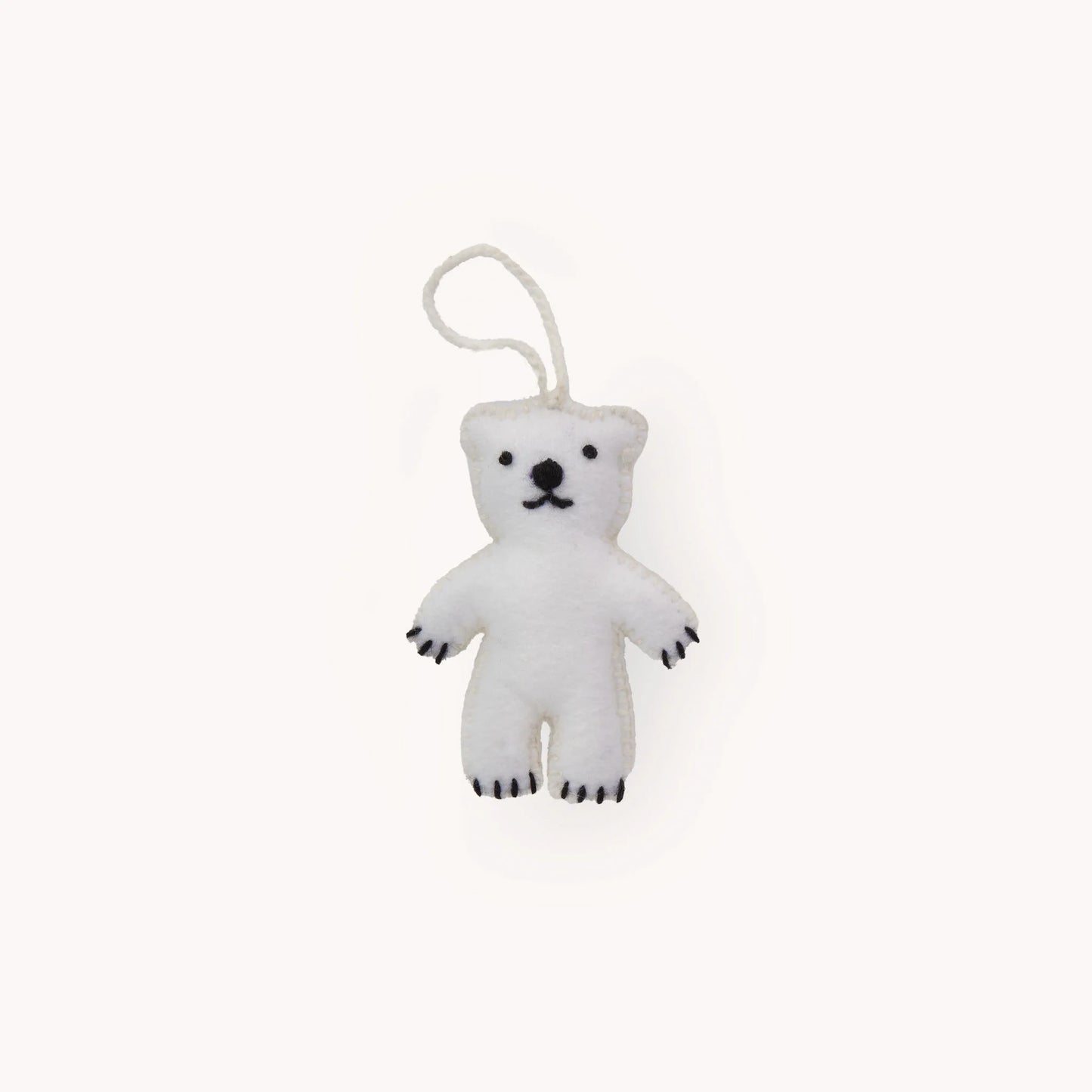 White Felt Bear Ornament